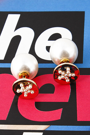 Star Pearl Attached Stud Earring 5BBC2